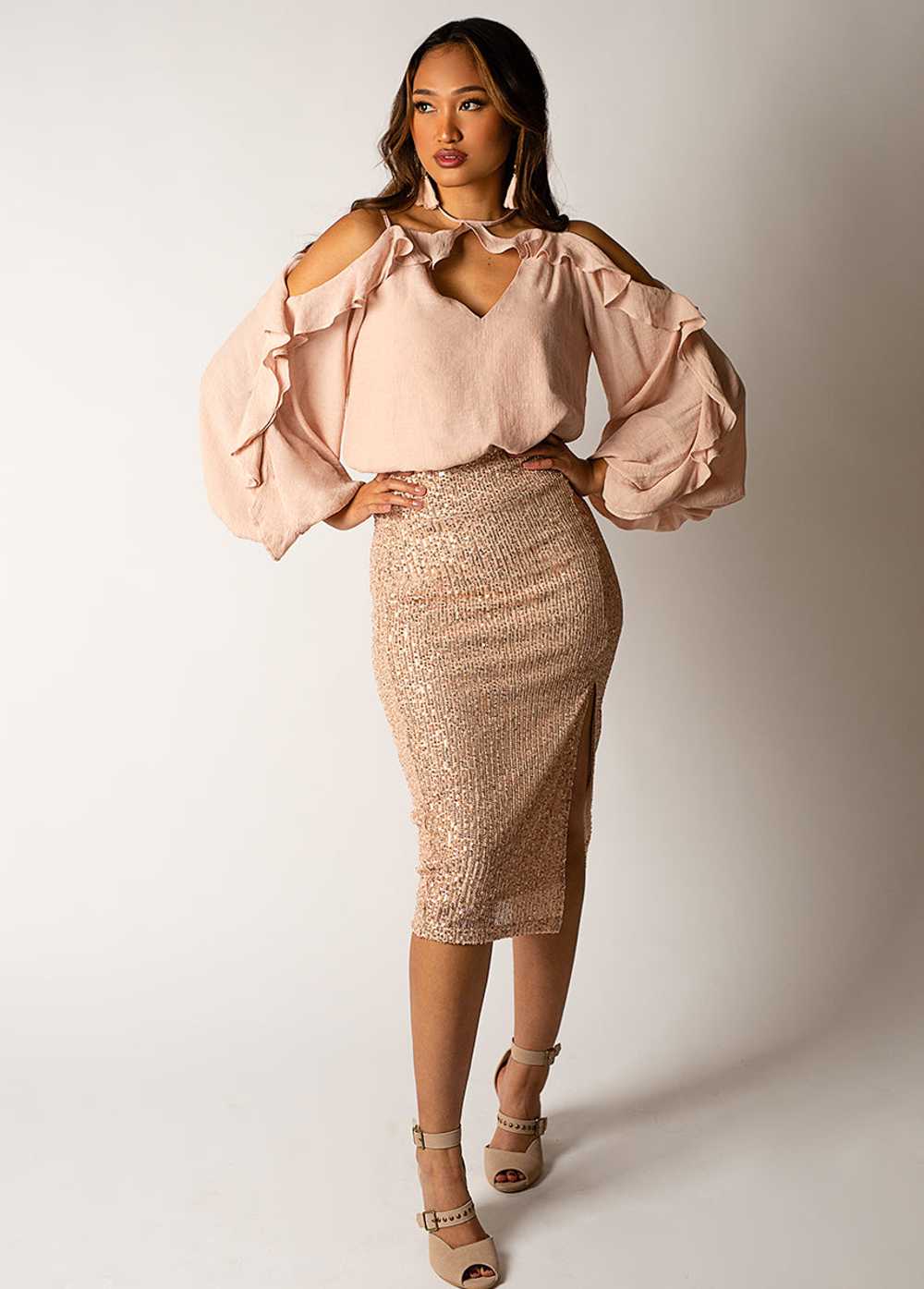 Joyfolie Jaycee Skirt in Blush - image 4
