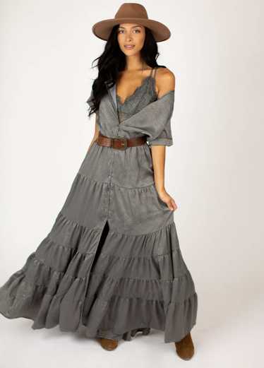 Joyfolie Kassandra Dress in Charcoal