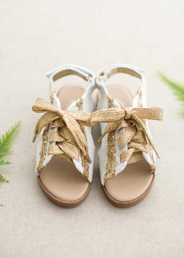 Joyfolie Tessa Lace-Up Sandals in Gold