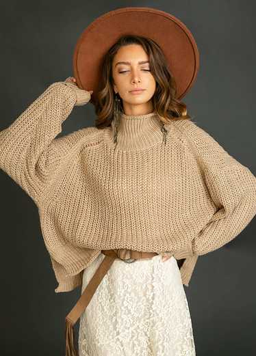 Joyfolie Seraphina Sweater in Heather Taupe - image 1