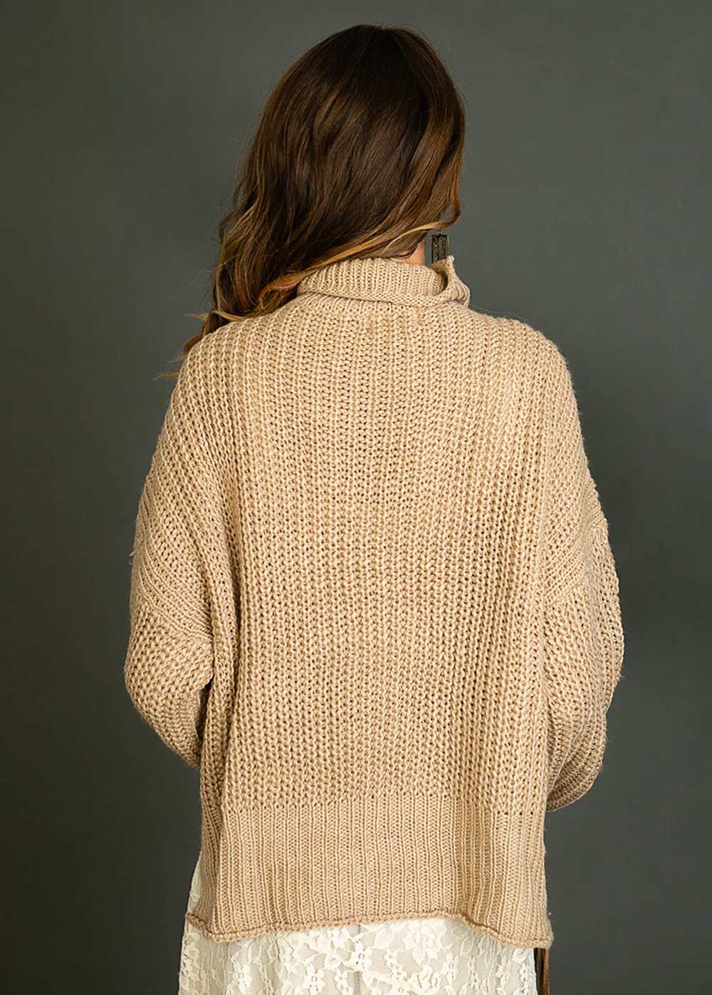 Joyfolie Seraphina Sweater in Heather Taupe - image 2