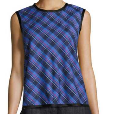 Public School Dalya Blue Plaid Cotton Sleeveless T