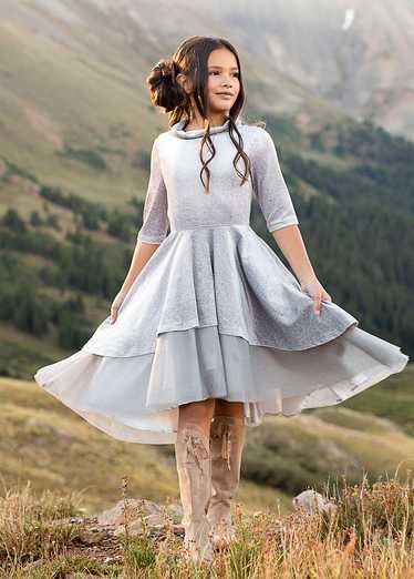 Joyfolie Audrah Petticoat Dress in Pebble