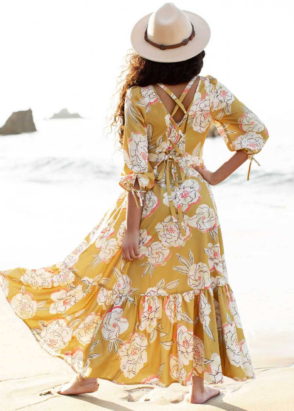 Joyfolie Adelina Dress in Saffron Floral - image 2