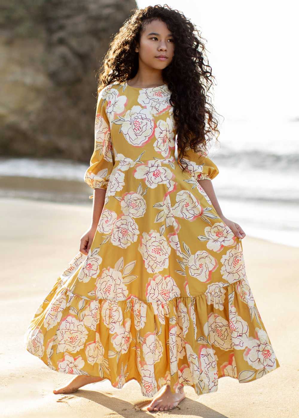 Joyfolie Adelina Dress in Saffron Floral - image 3