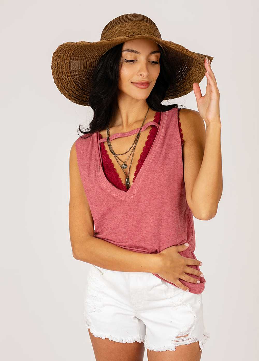 Joyfolie Fenna Top in Heather Mesa Rose - image 4