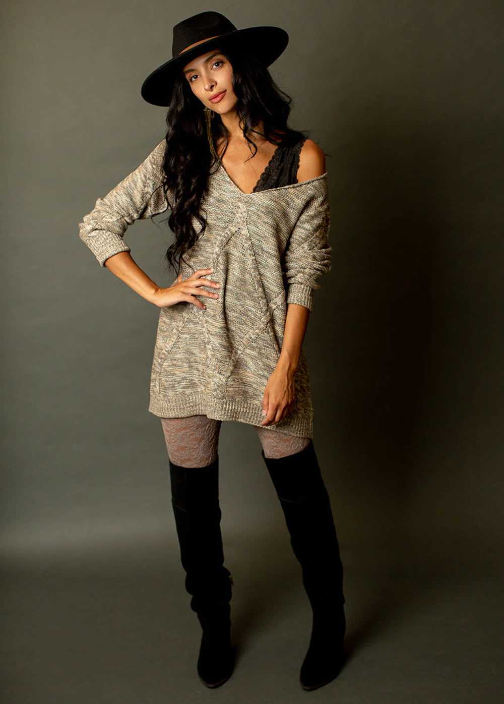 Joyfolie Mirren Sweater in Heather Taupe - image 2