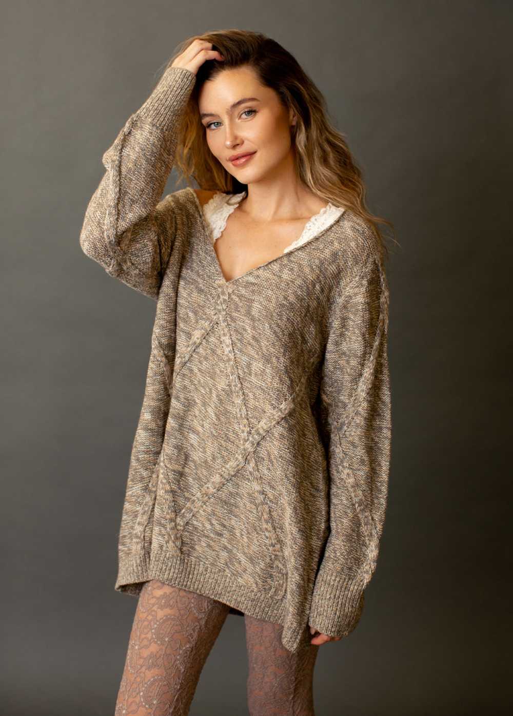 Joyfolie Mirren Sweater in Heather Taupe - image 9