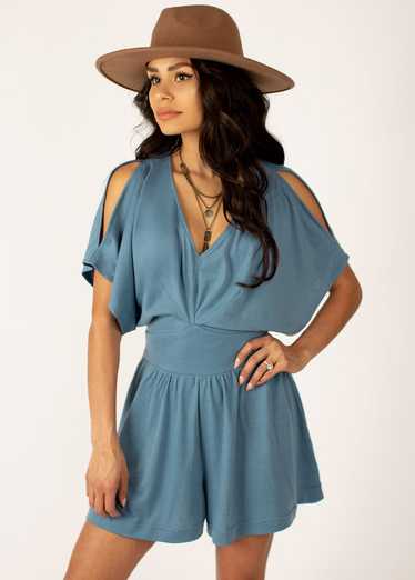 Joyfolie Cataleya Romper in Washed Blue