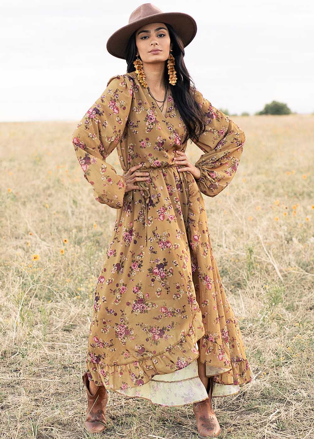 Joyfolie Ella Dress in Ochre Floral - image 1