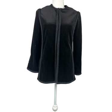 Vintage BUTTE KNIT Womens Black Velvet Jacket Size