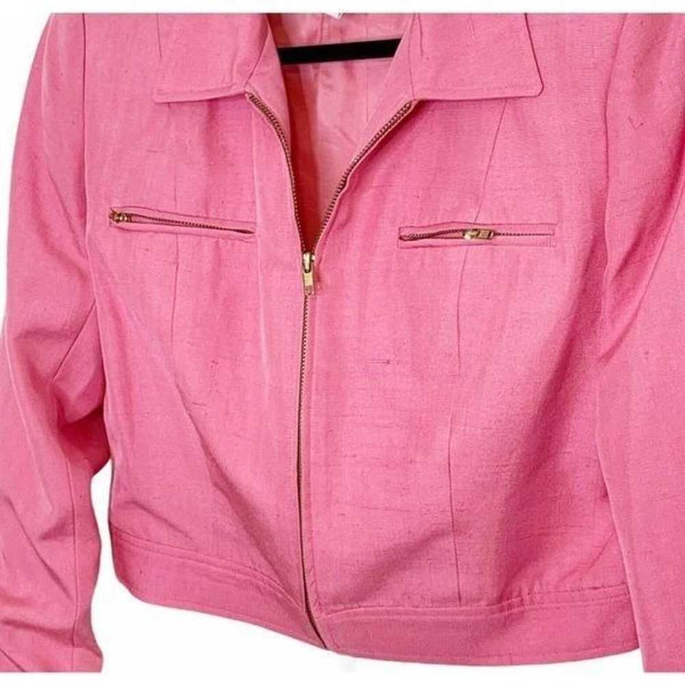 Carlisle Pink Silk Zipper Blazer Jacket - image 6