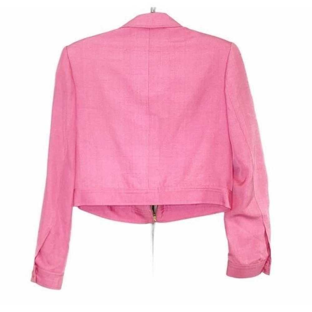 Carlisle Pink Silk Zipper Blazer Jacket - image 7