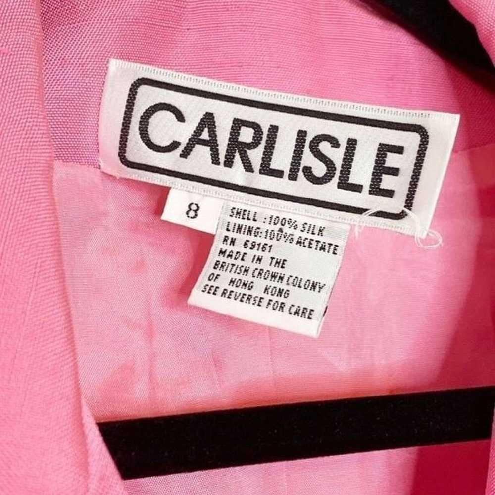 Carlisle Pink Silk Zipper Blazer Jacket - image 8