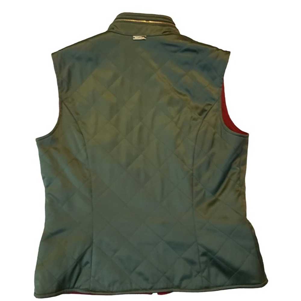 ST JOHN SPORT Green Quilted Sleeveless Vest Zip W… - image 3