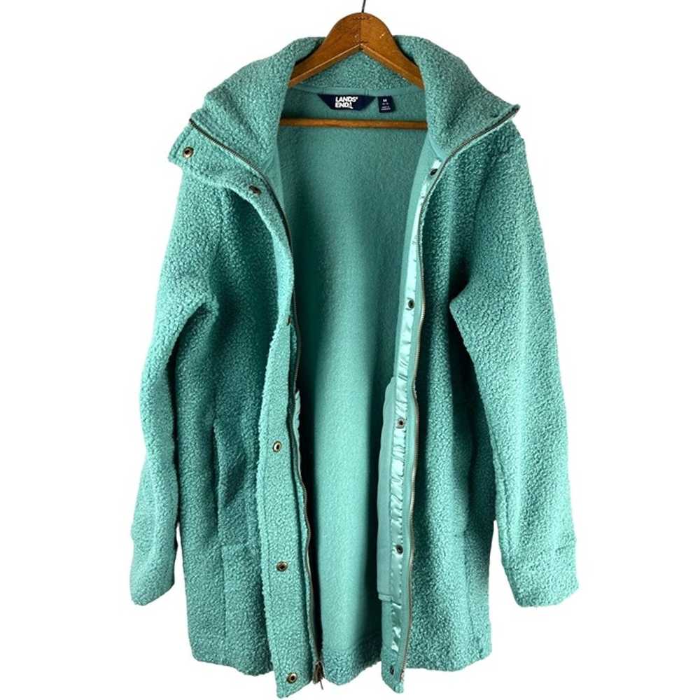 Lands' End Women's Boucle Fleece Coat, Size Medium - image 9