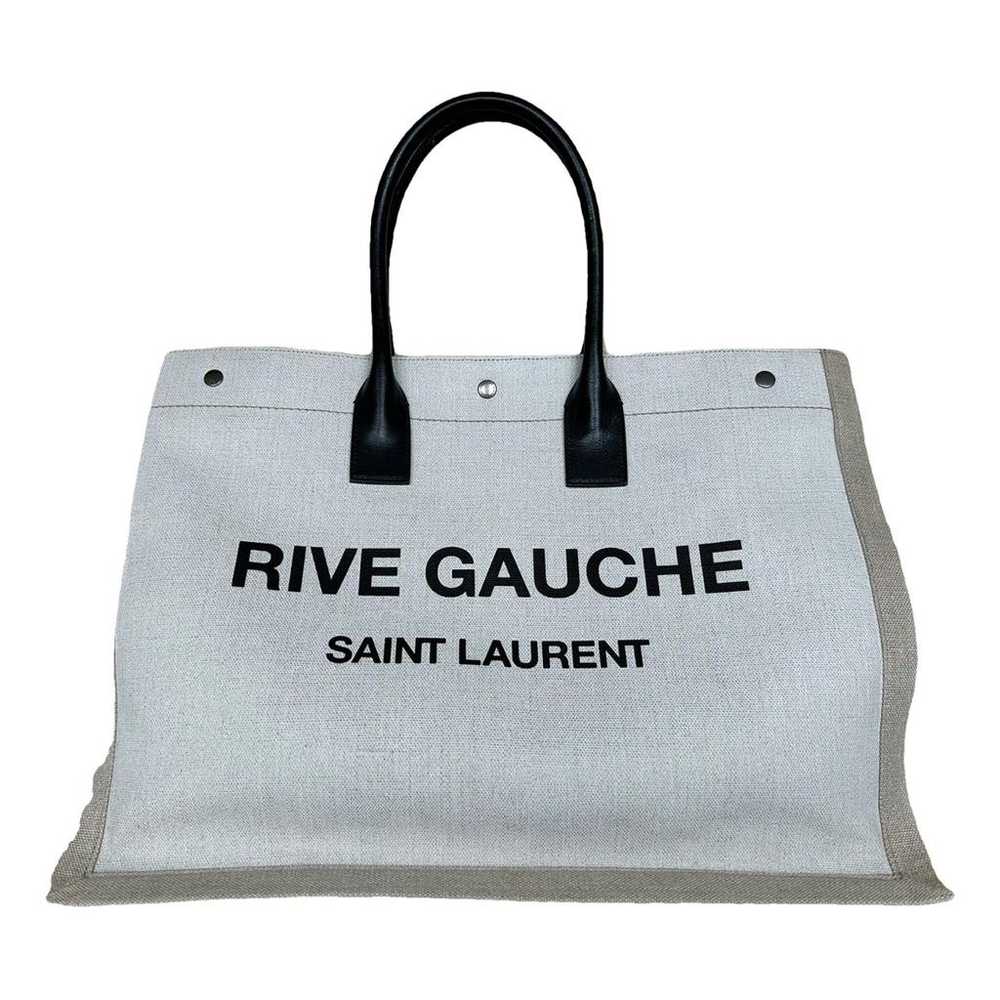 Saint Laurent Cabas Rive Gauche linen handbag - image 1