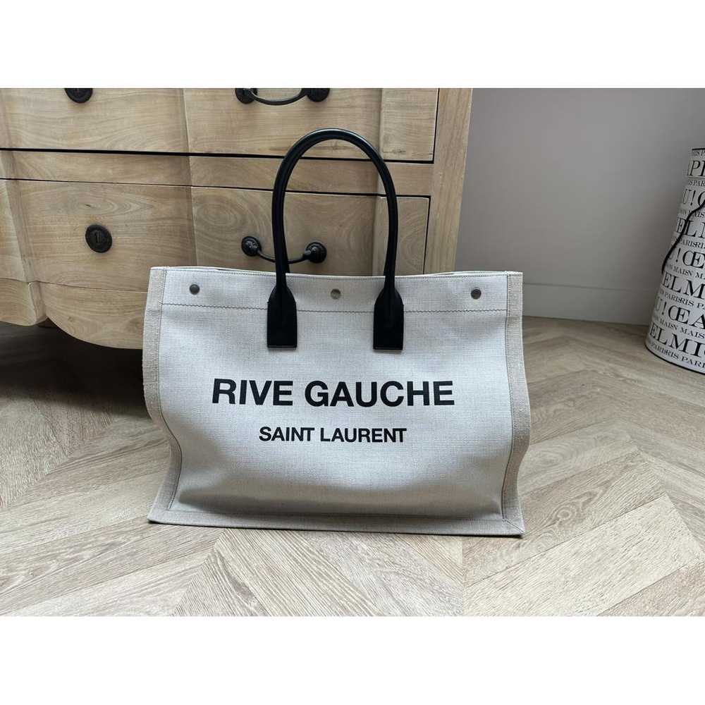 Saint Laurent Cabas Rive Gauche linen handbag - image 2