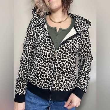 Juicy Couture Cheetah Léopard Velour Zip Up Hooded