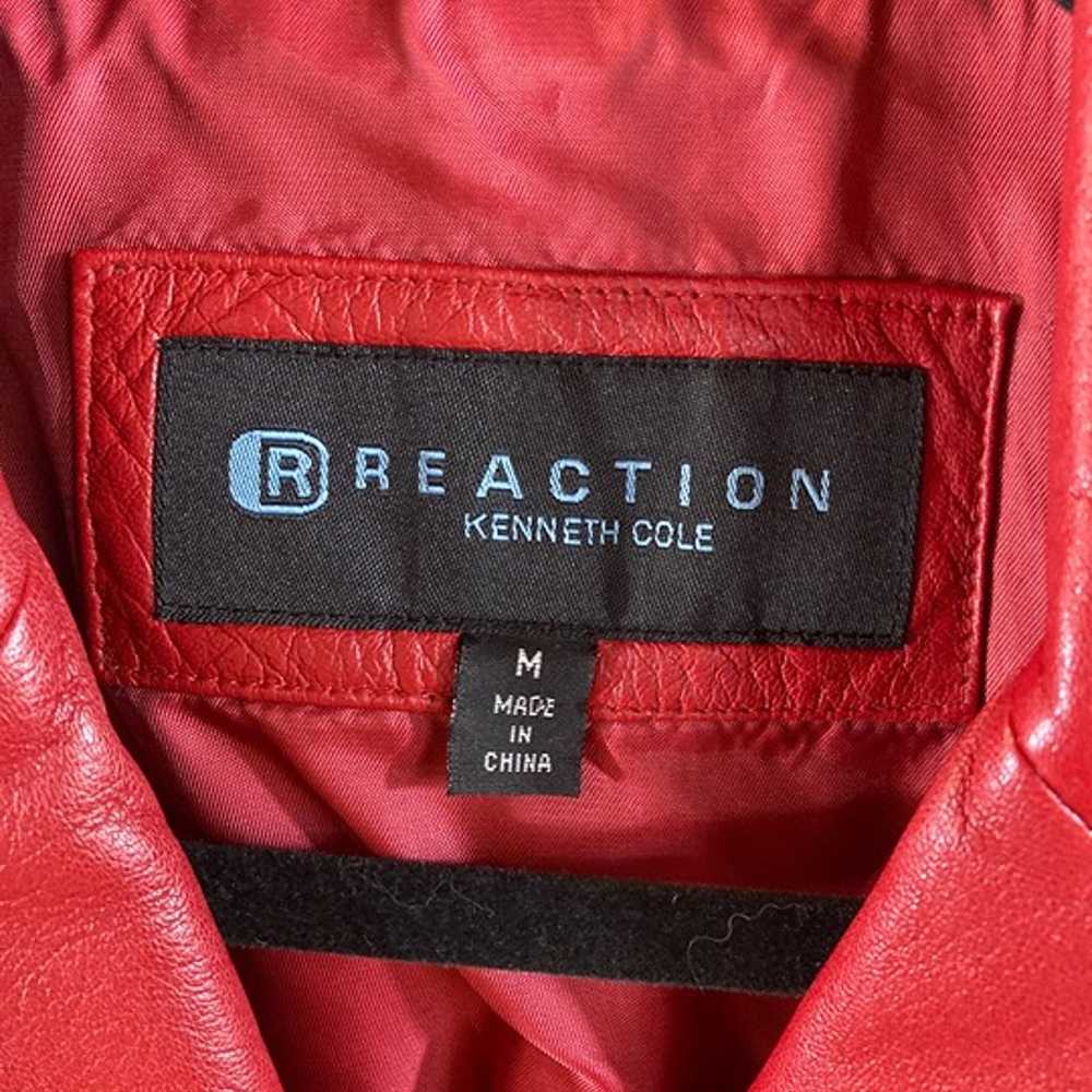 Reaction Kenneth Cole Red Leather Jacket Size Med… - image 2