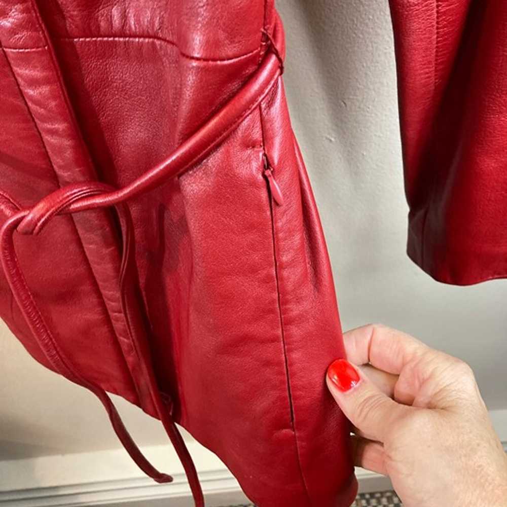 Reaction Kenneth Cole Red Leather Jacket Size Med… - image 3