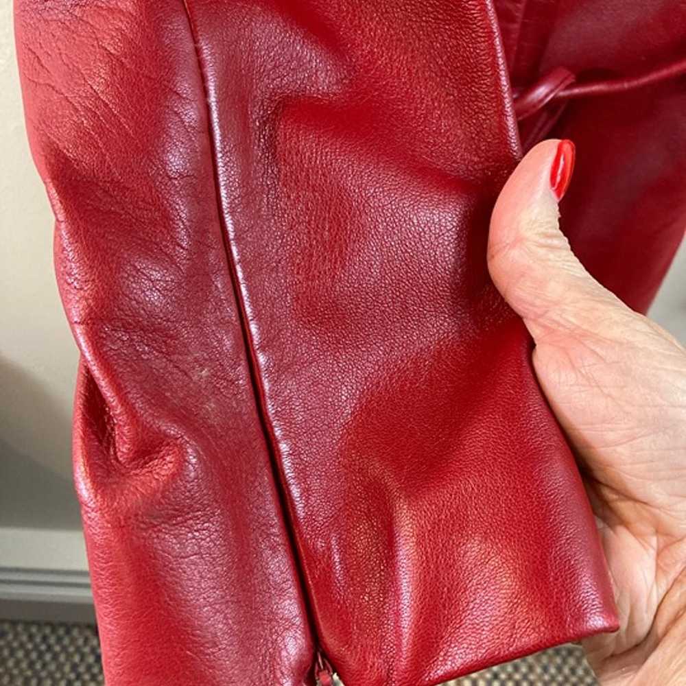 Reaction Kenneth Cole Red Leather Jacket Size Med… - image 5