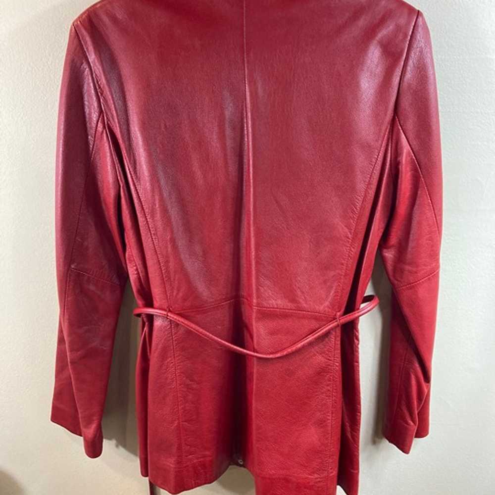 Reaction Kenneth Cole Red Leather Jacket Size Med… - image 6