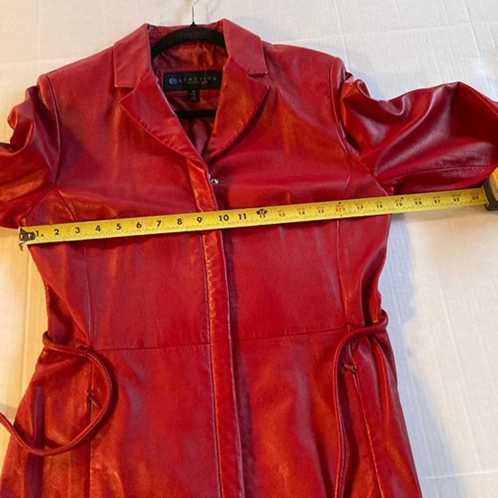 Reaction Kenneth Cole Red Leather Jacket Size Med… - image 7