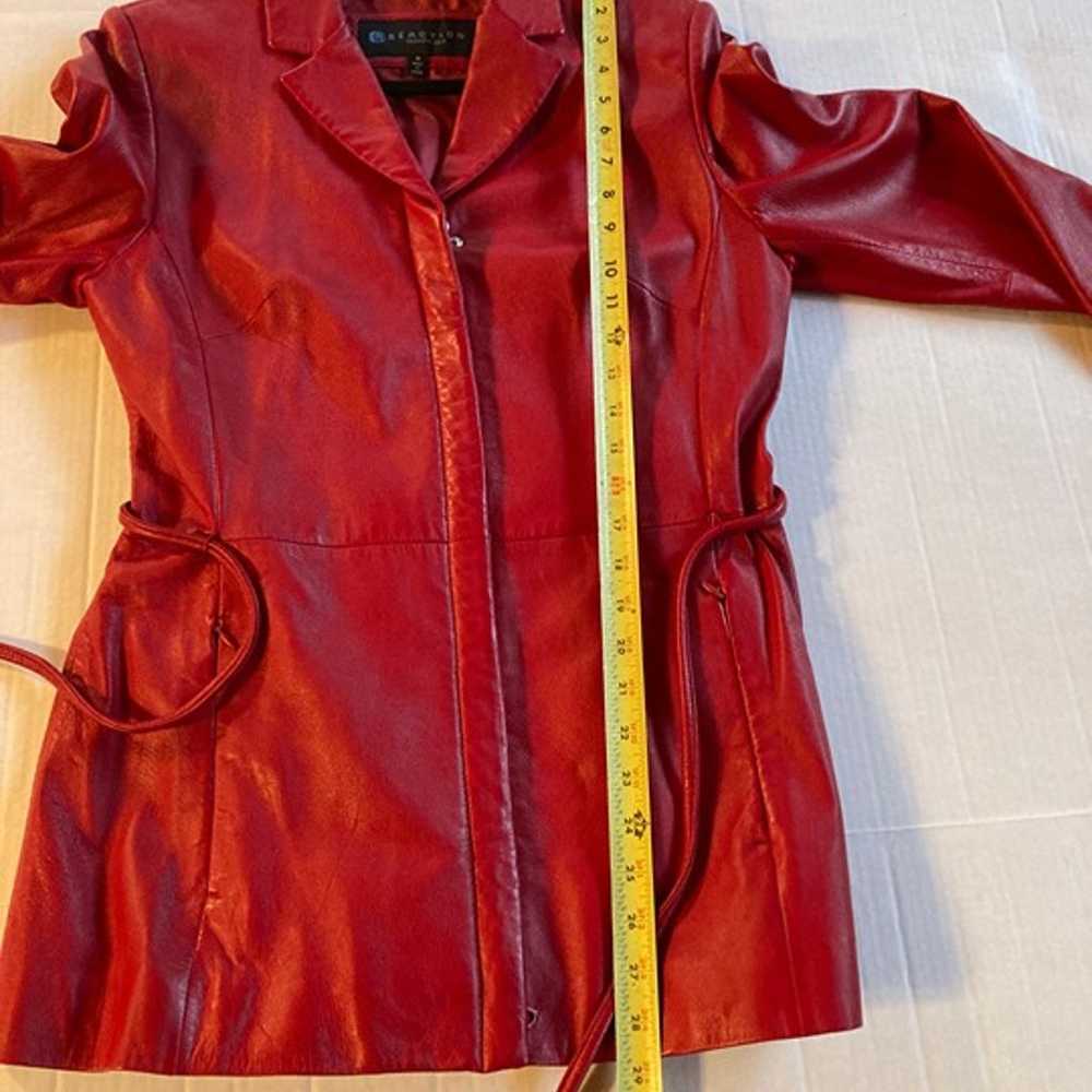 Reaction Kenneth Cole Red Leather Jacket Size Med… - image 8