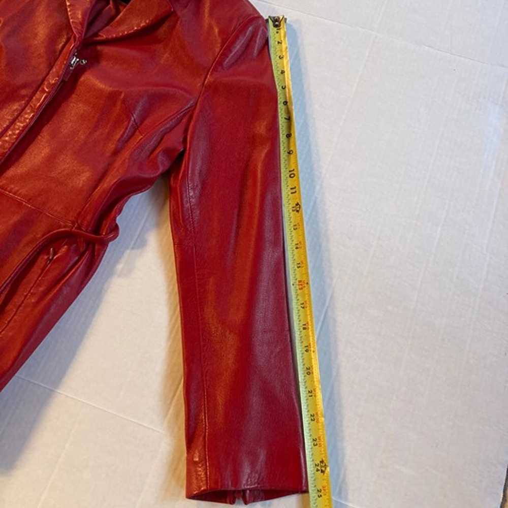 Reaction Kenneth Cole Red Leather Jacket Size Med… - image 9
