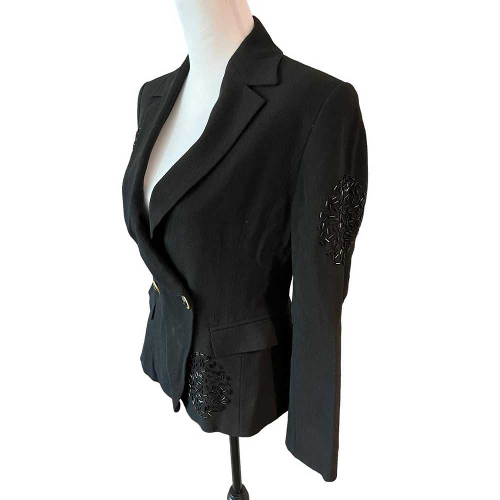 Vintage Laurel Sparkle Beaded Black Wool Jacket S… - image 4