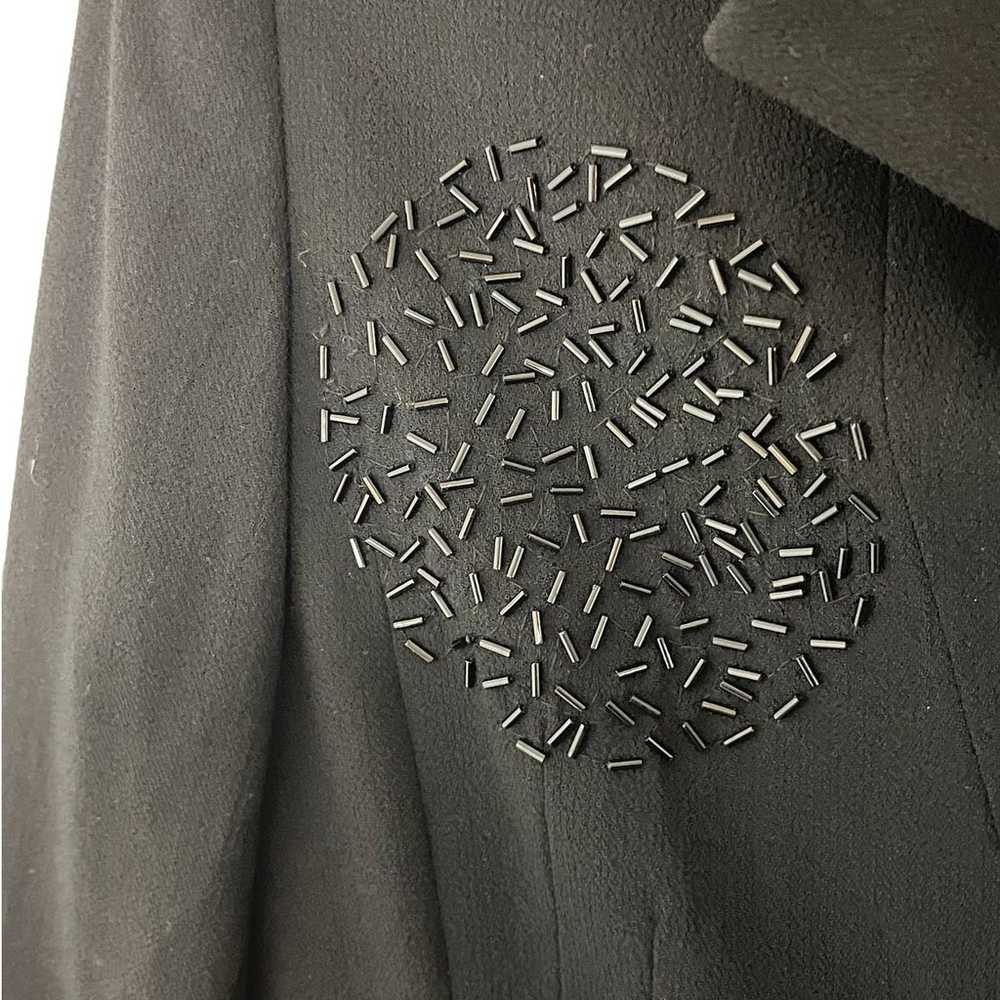 Vintage Laurel Sparkle Beaded Black Wool Jacket S… - image 6