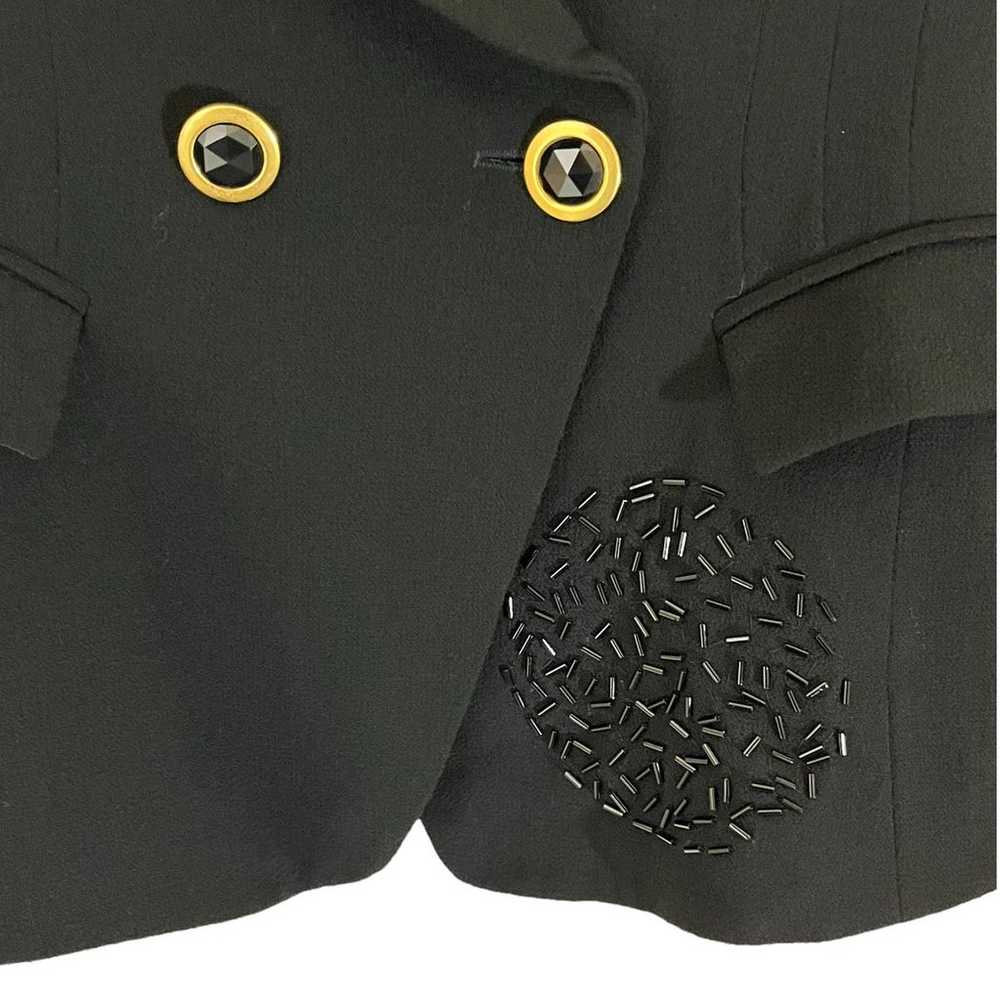 Vintage Laurel Sparkle Beaded Black Wool Jacket S… - image 7