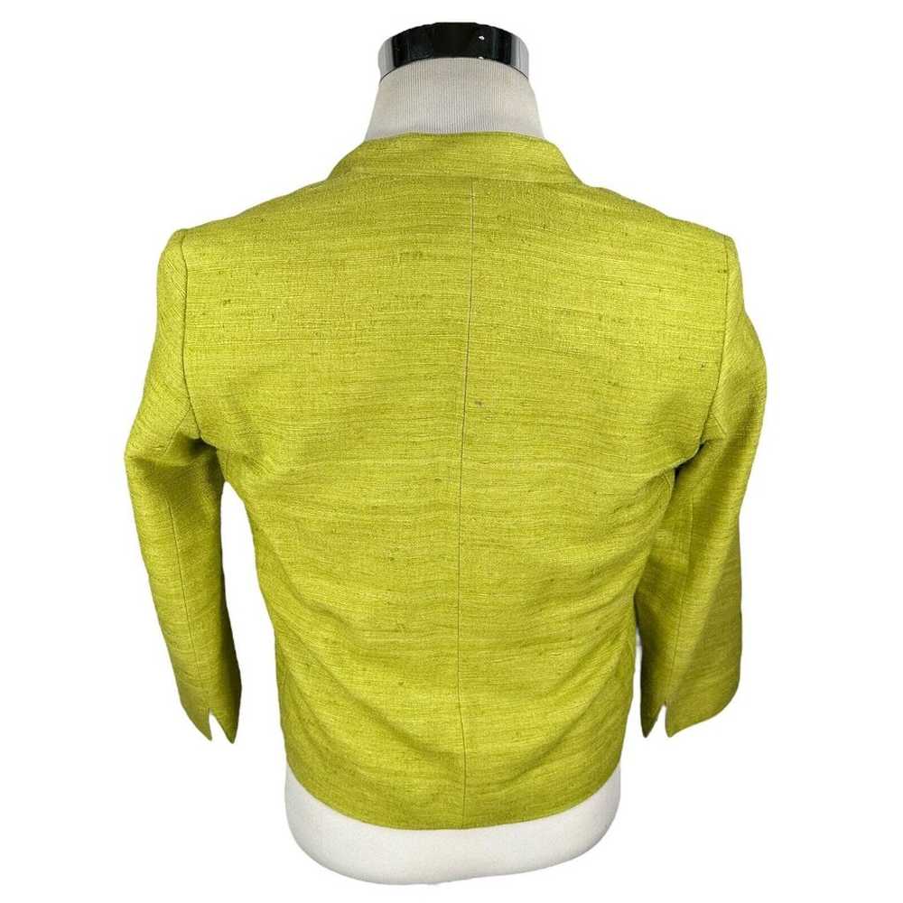 Akris Punto Blazer Jacket Womens 6 Lime Green 100… - image 5