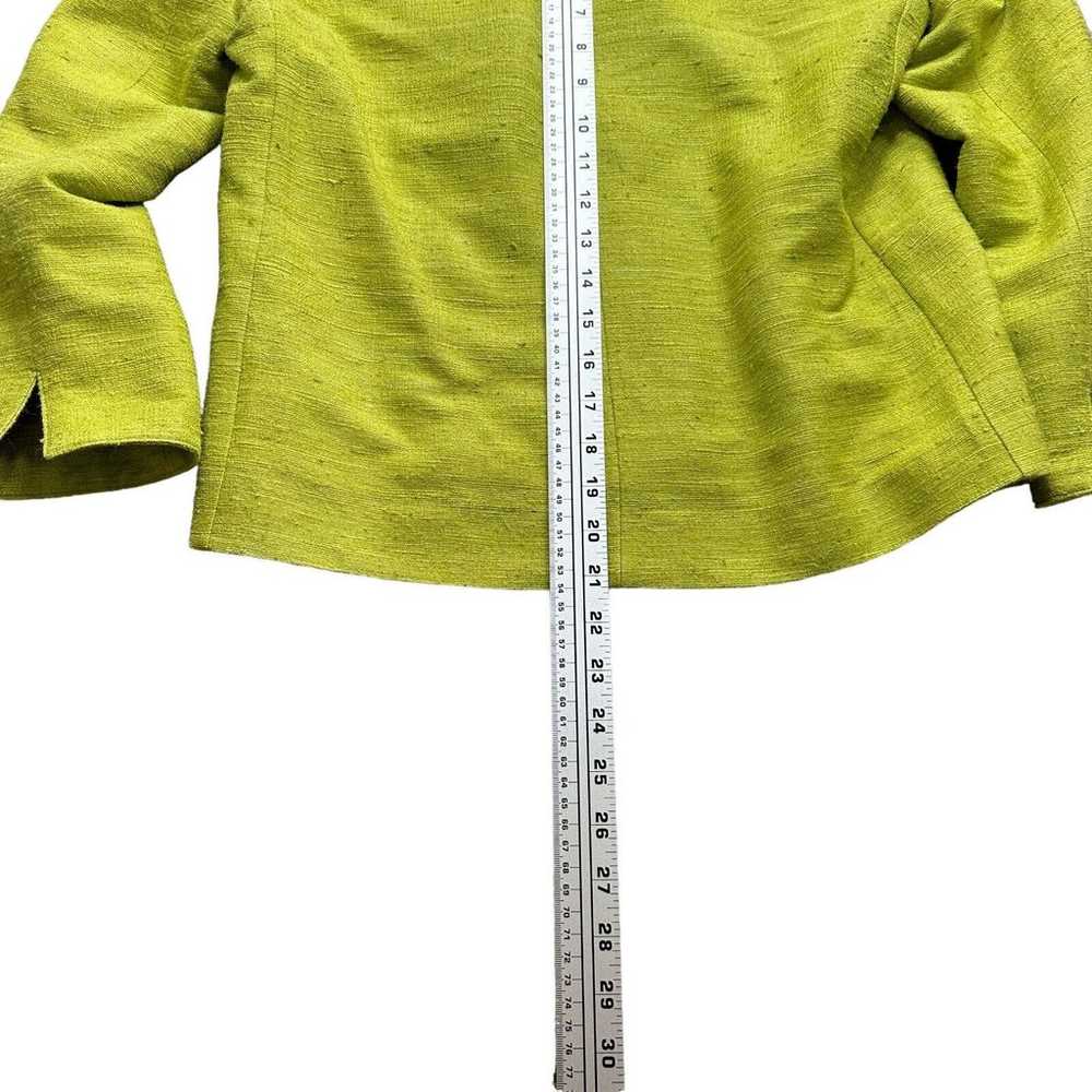 Akris Punto Blazer Jacket Womens 6 Lime Green 100… - image 7