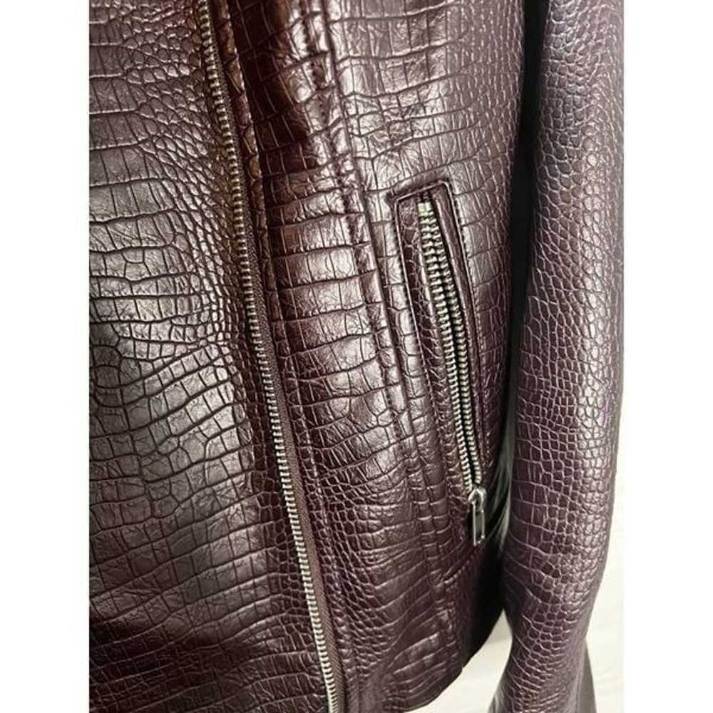 BB DAKOTA Women's Embossed Leather Moto Jacket Me… - image 4