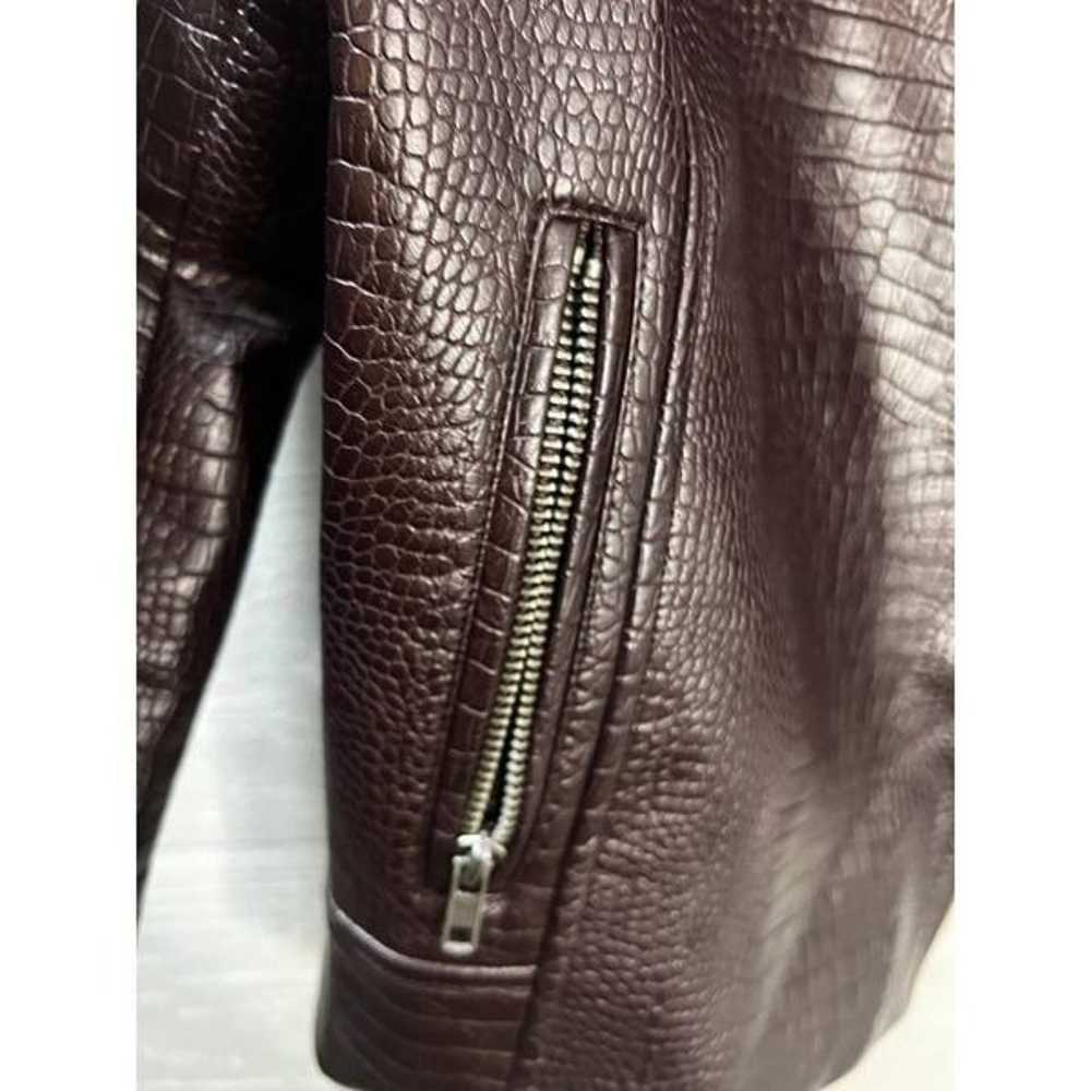BB DAKOTA Women's Embossed Leather Moto Jacket Me… - image 6