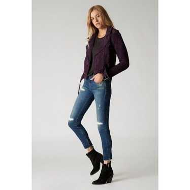 Womens Size Medium BlankNYC Purple Suede Moto Jac… - image 1