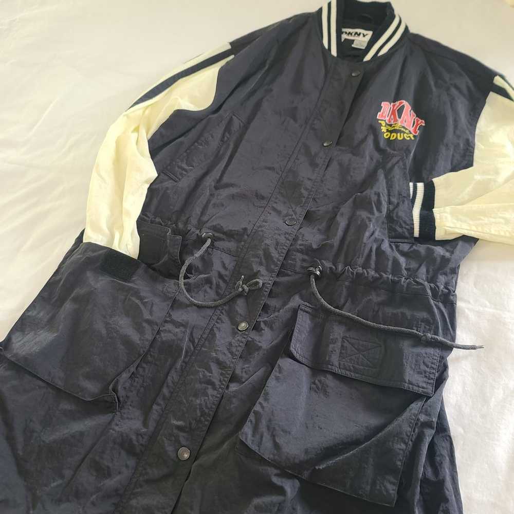 DKNY Long Nylon Coat VTG Jacket 90s Streetwear Me… - image 7