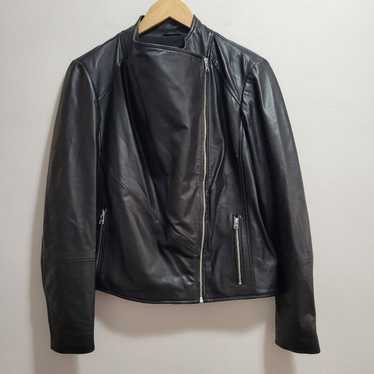 Lamarque Leather Moto Biker Jacket Size Medium