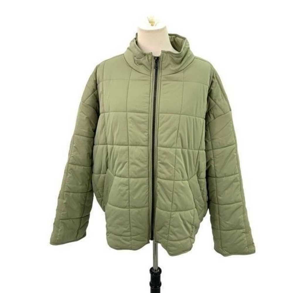 Avec Les Filles Green Square Quilted Full Zip Jac… - image 2
