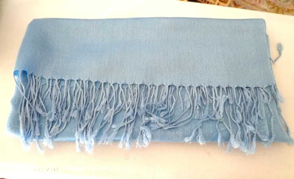 PASHMINA.  Pale Sky Blue.  70% Pashmina & 30% Sil… - image 4