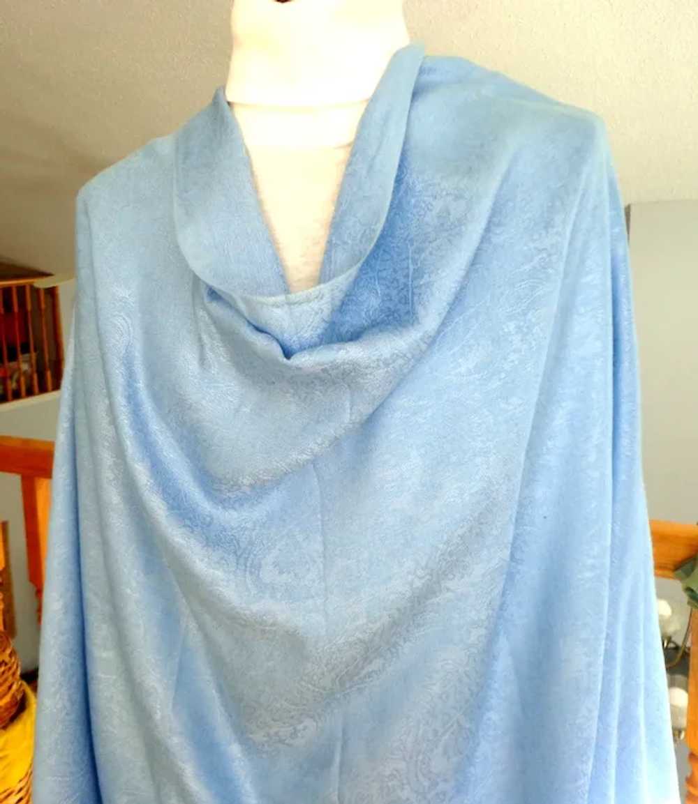 PASHMINA.  Pale Sky Blue.  70% Pashmina & 30% Sil… - image 6