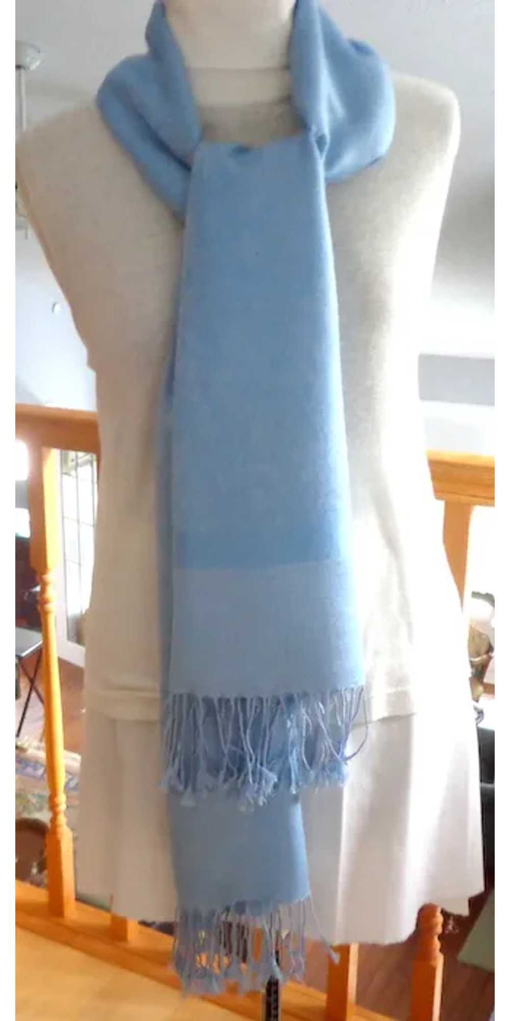 PASHMINA.  Pale Sky Blue.  70% Pashmina & 30% Sil… - image 8