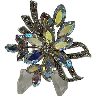 Weiss Aurora Borealis Flower Brooch