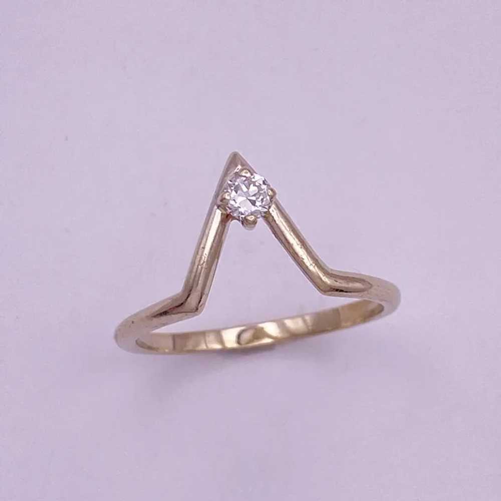 Diamond Accent Chevron Ring 14K White Gold .12 Ca… - image 2