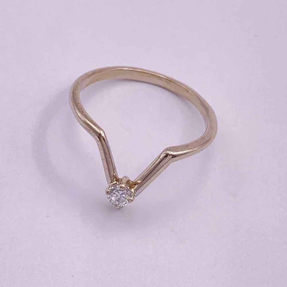 Diamond Accent Chevron Ring 14K White Gold .12 Ca… - image 7