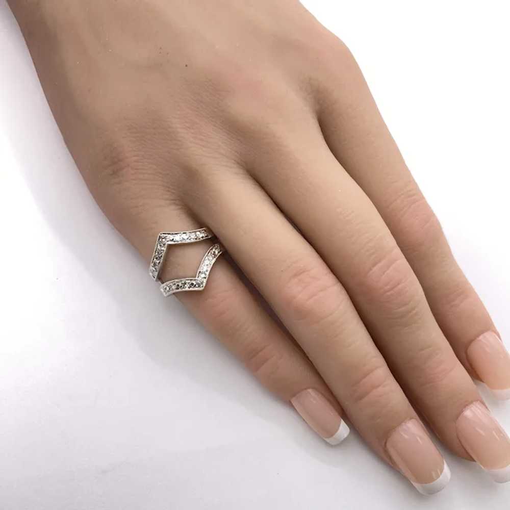 Diamond Solitaire Enhancer Guard Ring 14K White G… - image 3