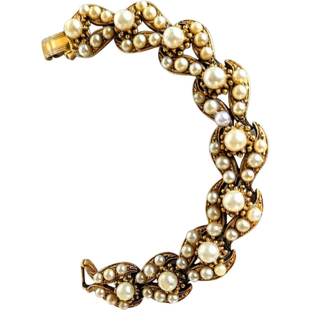 Florenza bracelet faux pearl Victorian Revival Li… - image 1
