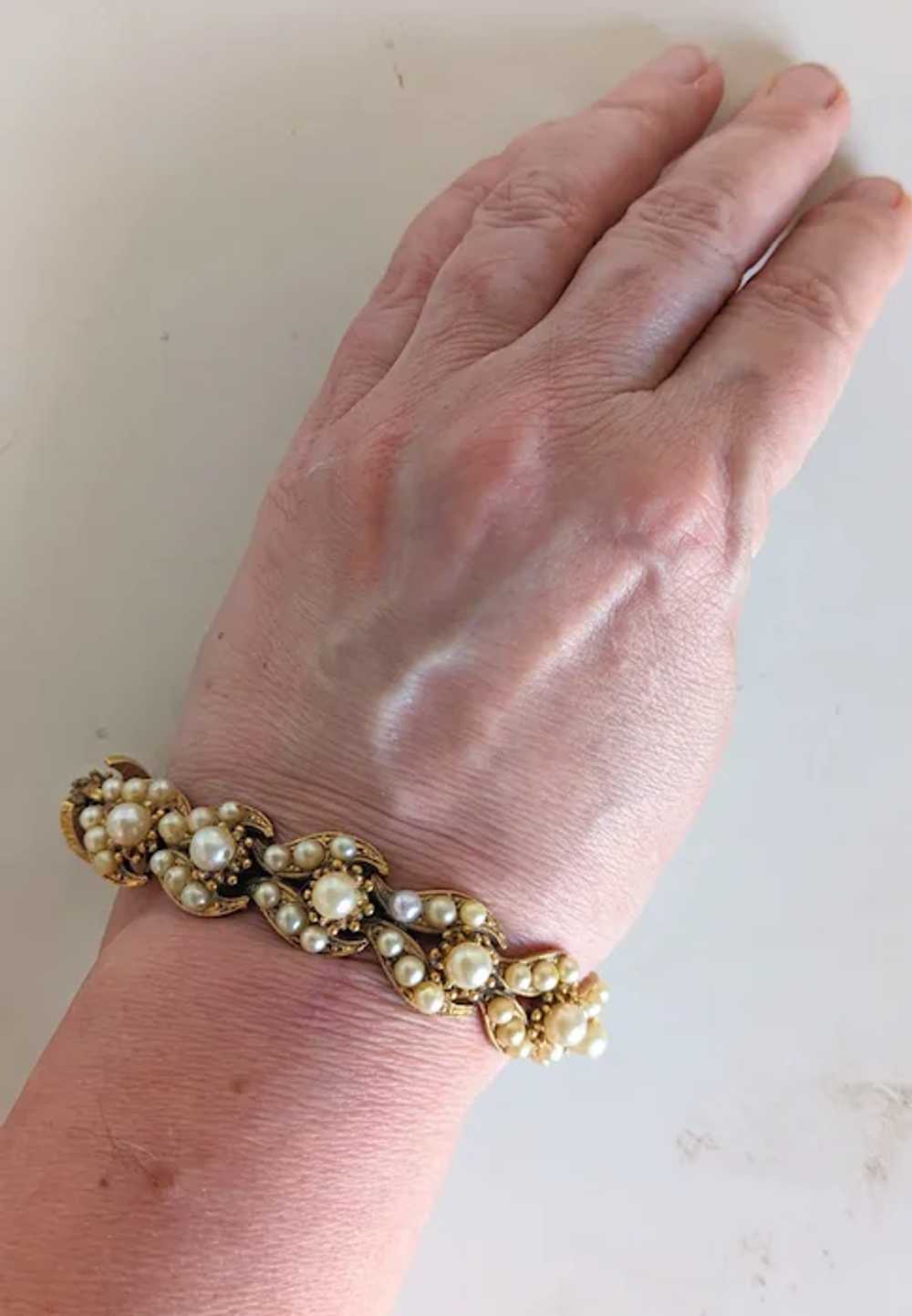 Florenza bracelet faux pearl Victorian Revival Li… - image 3
